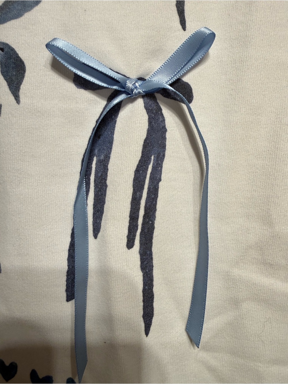Rosie Posie White Graphic Tee with Blue Bow Accents - Picture 5 of 7